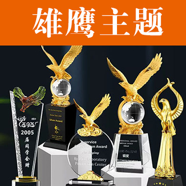 【雄鹰主题】高档牌金属老鹰精英水晶奖杯定制创意公司金鹰合作刻字高档纪念品