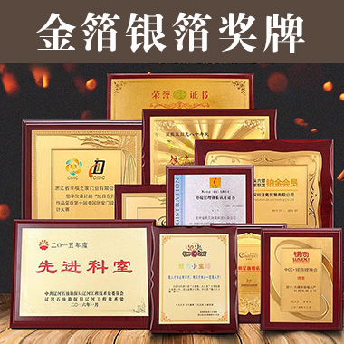 金箔奖牌定制定做实木授权牌荣誉牌牌匾制作木托铜牌木质代理证书