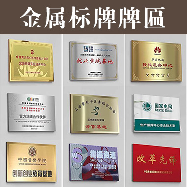 奖牌定做40*60铜牌不锈钢钛金牌荣誉证书企业合作牌匾办公室牌匾