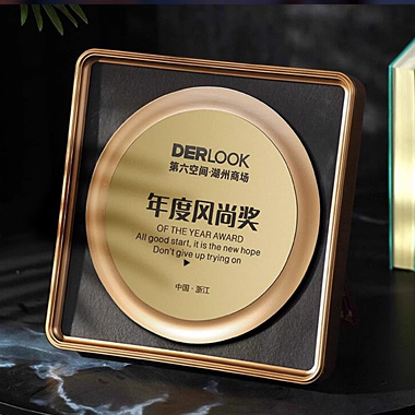 创意金属奖牌定制定做高档荣誉牌匾医美商会纪念奖盘加盟店授权牌