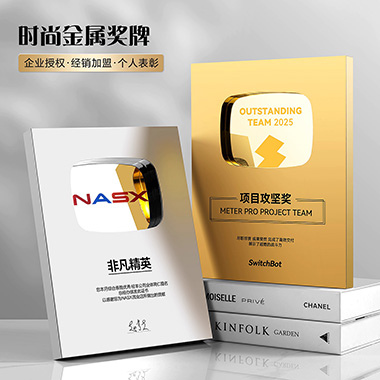 奖牌定制定做哔哩哔哩b站创意荣誉百万粉丝金属铜牌经销授权牌匾