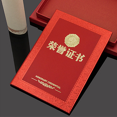 高档豪华纸皮奖状证书荣誉证书12K烫金聘书内页可打印证书可定制